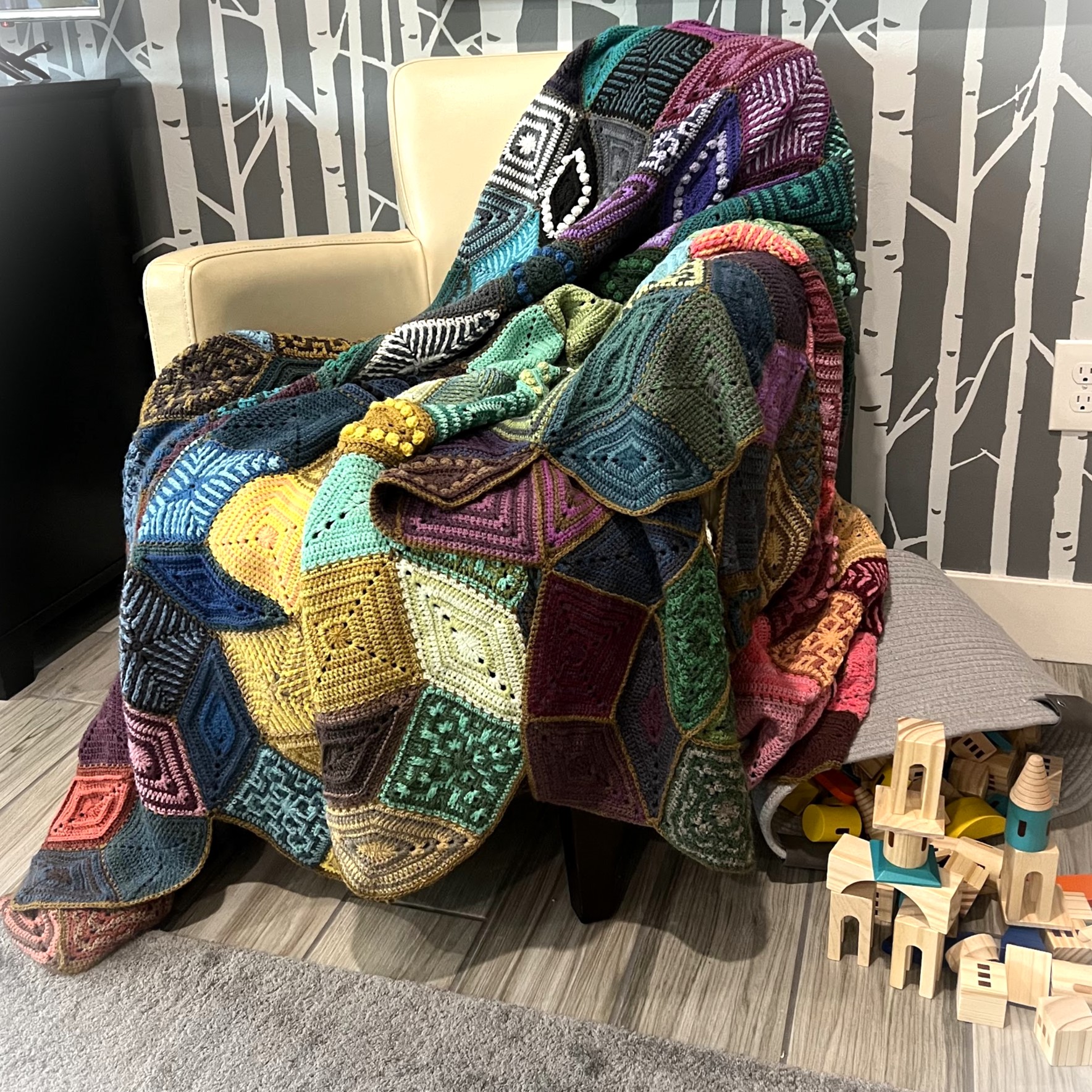 Scrumptious Tiles Blanket, YARN – The After Party 204